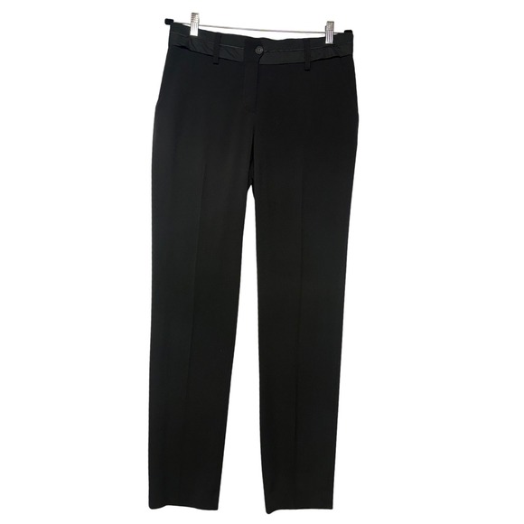 D&G Dolce & Gabbana Pants - D&G Dolce & Gabbana‎ Womens Black Straight Leg Dress Pants Satin Trim Sz 44 (10)